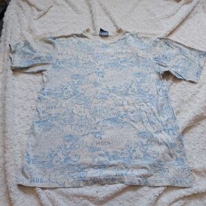 Avirex Vintage All Over Print Logo T-shirt Graffiti Skater Y2K Grunge